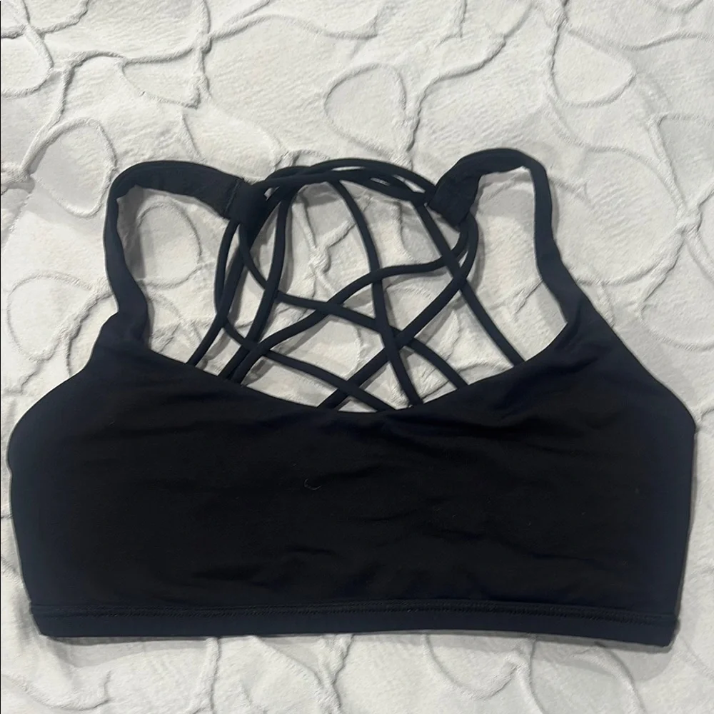 Lululemon Black Strappy Sports Bra - Picture 1 of 2